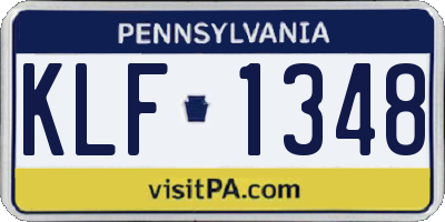 PA license plate KLF1348
