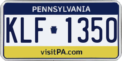 PA license plate KLF1350