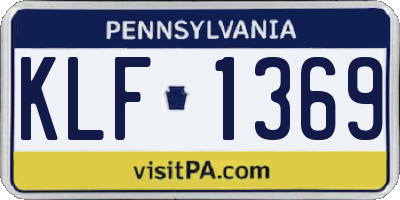 PA license plate KLF1369