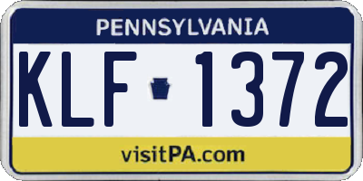 PA license plate KLF1372