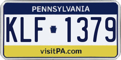 PA license plate KLF1379