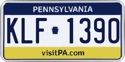 PA license plate KLF1390