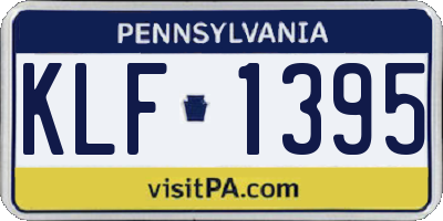 PA license plate KLF1395