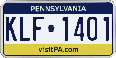PA license plate KLF1401