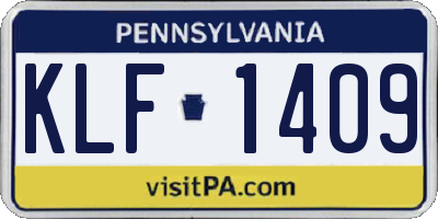 PA license plate KLF1409
