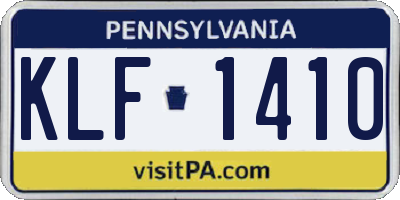 PA license plate KLF1410