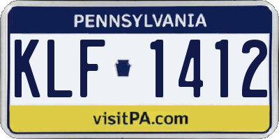 PA license plate KLF1412