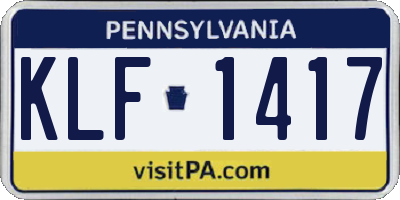 PA license plate KLF1417