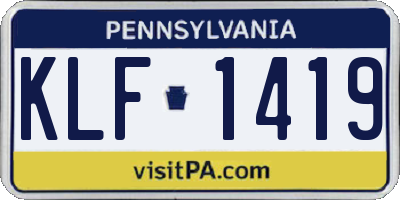 PA license plate KLF1419
