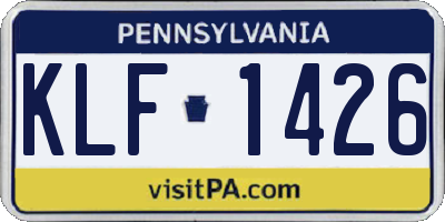 PA license plate KLF1426