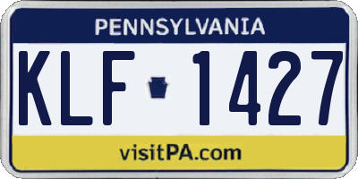 PA license plate KLF1427