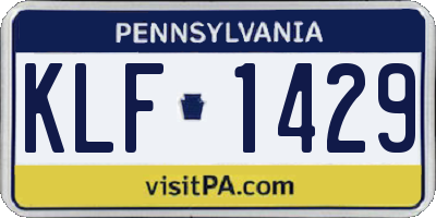 PA license plate KLF1429