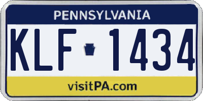 PA license plate KLF1434
