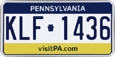 PA license plate KLF1436