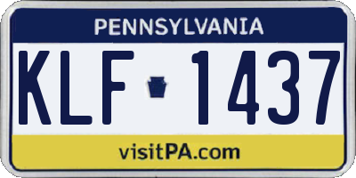 PA license plate KLF1437