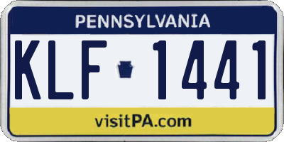 PA license plate KLF1441