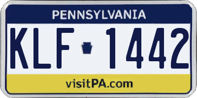 PA license plate KLF1442