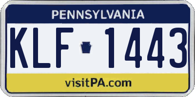 PA license plate KLF1443