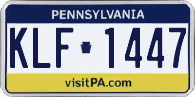 PA license plate KLF1447