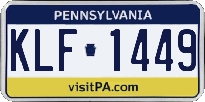 PA license plate KLF1449