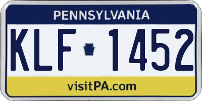 PA license plate KLF1452