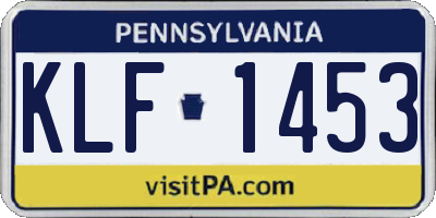 PA license plate KLF1453