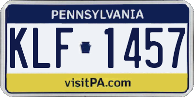 PA license plate KLF1457