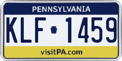 PA license plate KLF1459