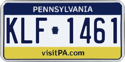 PA license plate KLF1461