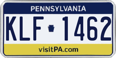 PA license plate KLF1462