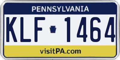 PA license plate KLF1464