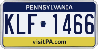 PA license plate KLF1466