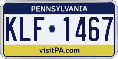 PA license plate KLF1467