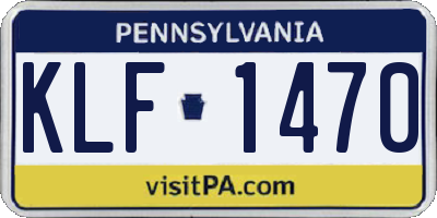 PA license plate KLF1470