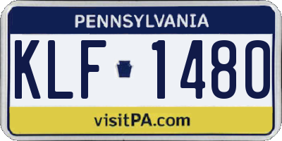 PA license plate KLF1480