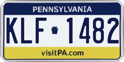 PA license plate KLF1482