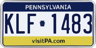 PA license plate KLF1483