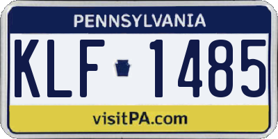 PA license plate KLF1485