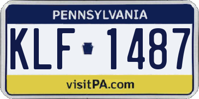PA license plate KLF1487