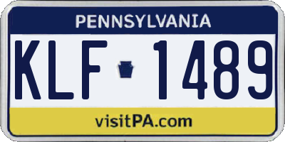 PA license plate KLF1489