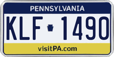 PA license plate KLF1490
