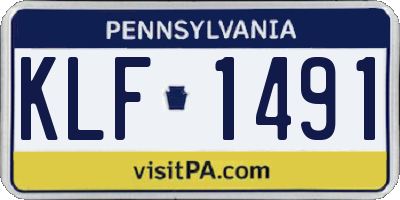 PA license plate KLF1491