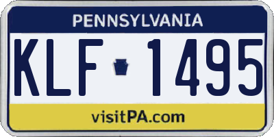PA license plate KLF1495