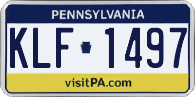 PA license plate KLF1497