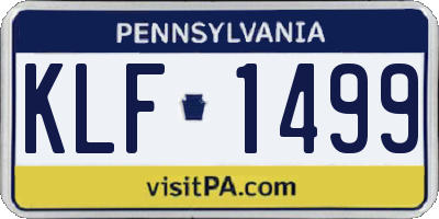 PA license plate KLF1499