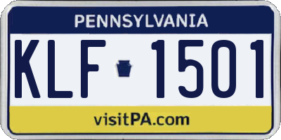 PA license plate KLF1501