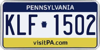 PA license plate KLF1502