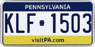 PA license plate KLF1503