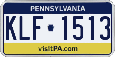PA license plate KLF1513