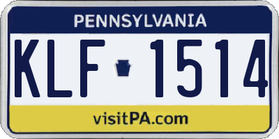 PA license plate KLF1514